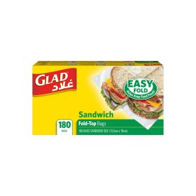 Glad Sandwich Bag Fold Top Bag 13.5 Cm X 16 Cm 180 Bag 