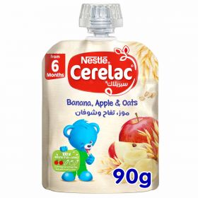 Nestle Cerelac Fruits Puree Pouch Banana Apple Oat 90g