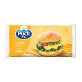 Puck cheddar cheese slices, 20 slices