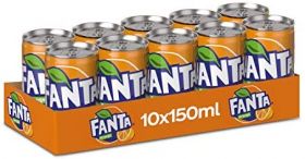 Fanta Orange Carbonated Soft Drink Can 10 X 150Ml
