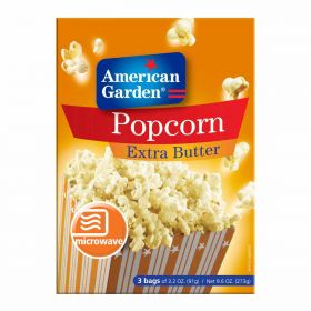 American Garden Microwave Extra Butter Popcorn Gluten Free 273g