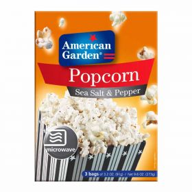 American Garden Microwave Sea Salt & Pepper Popcorn Gluten Free 273g