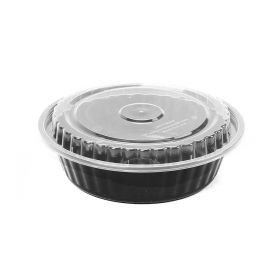 Hot Pack Microwavable Containers Black Base 8377 (Round) 5 Pcs