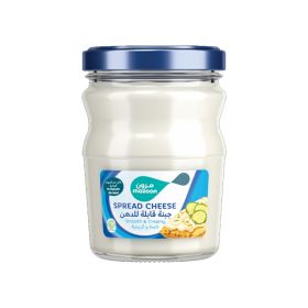mazoon spread cheese, smooth & creamy in a glass jar. 500 gm.