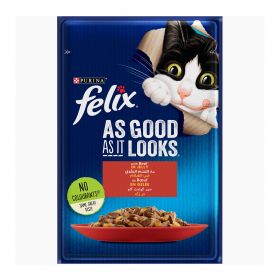 Purina Cat Food Felix As Good As It Looks With Beef In Jelly 85g