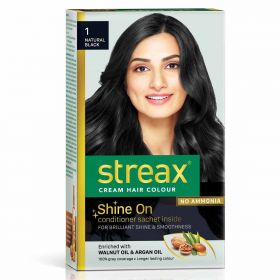 Streax Cream Hair Color - Natural Black 1