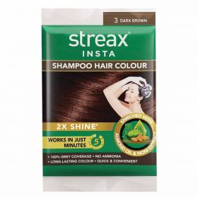 Streax Insta Shampoo Hair Colour Dark Brown 25 ml