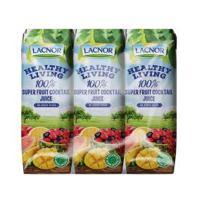 Lacnor Healthy Living 100% Super Fruit Cocktail Juice 6 X 250Ml