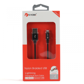 USB Cable Nyork Nylon Lightning 1M Nyu-405