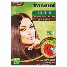 Vasmol Gold Herbal Henna, Chestnut, 6 x 10g