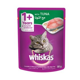 Whiskas Cat Food Complete & Balanced Nutrition With Tuna For 1+ Years 4 x 80g