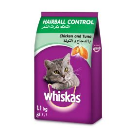 Whiskas Hairball Control with Chicken & Tuna Dry Food Adult 1+ Years, 1.1kg