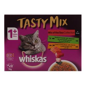 Whiskas Tasty Mix Of Sea Cat food For 1+ Years 12 x 70g