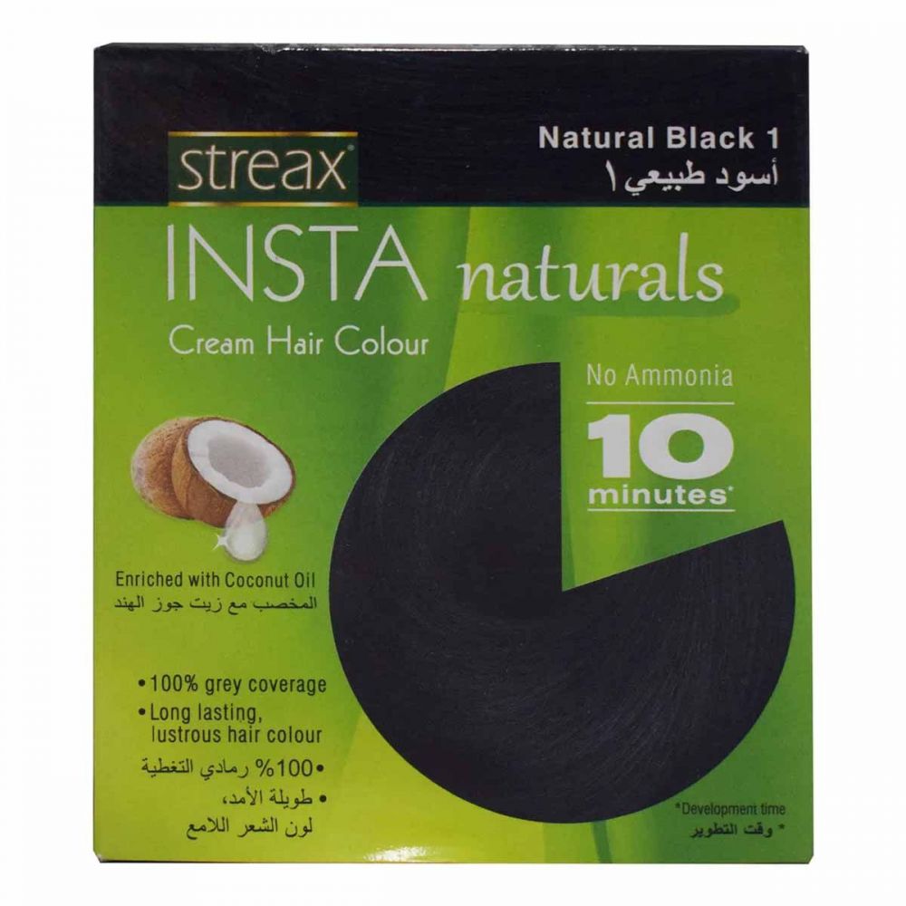 Buy Streax Insta Cream Hair Colour Natural Black 15ml online at the best  price Oman |online shopping Oman